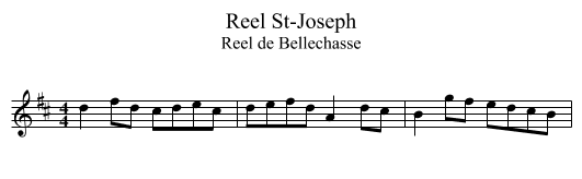 Reel St-Joseph - staff notation