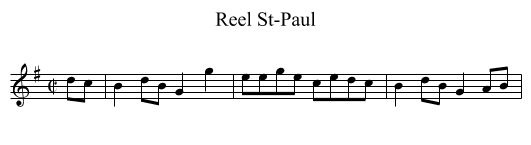 Reel St-Paul - staff notation