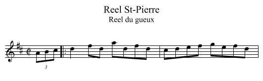 Reel St-Pierre - staff notation