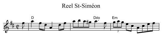 Reel St-Sim&eacute;on - staff notation