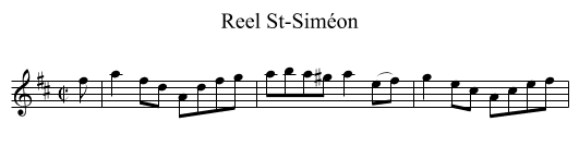 Reel St-Siméon - staff notation