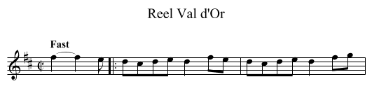 Reel Val d'Or - staff notation