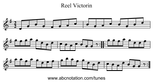 Reel Victorin - staff notation