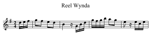 Reel Wynda - staff notation