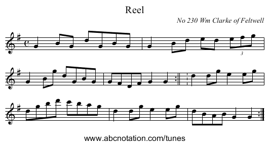 Reel - staff notation