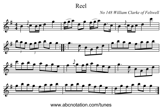 Reel - staff notation