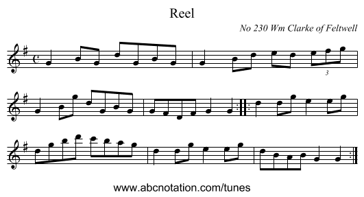 Reel - staff notation