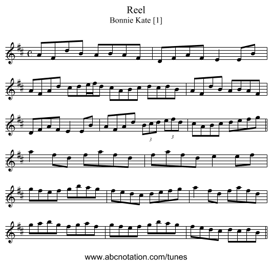 Reel - staff notation
