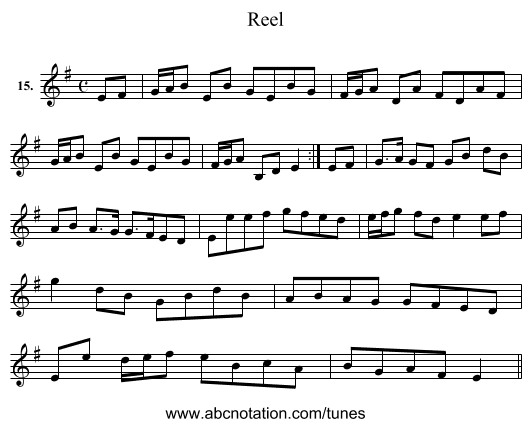 Reel - staff notation