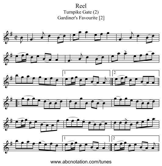 Reel - staff notation