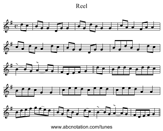 Reel - staff notation