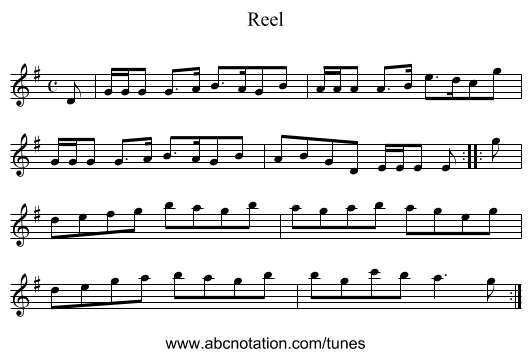Reel - staff notation