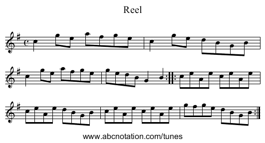 Reel - staff notation