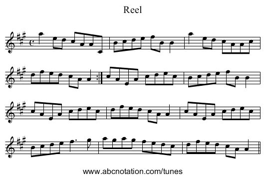 Reel - staff notation
