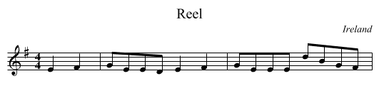 Reel - staff notation