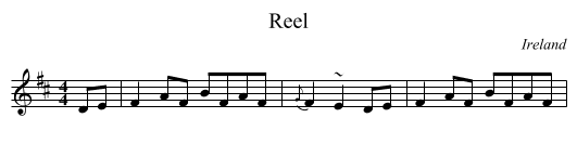 Reel - staff notation
