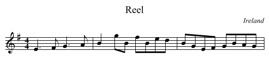 Reel - staff notation