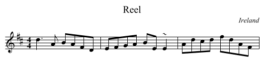 Reel - staff notation