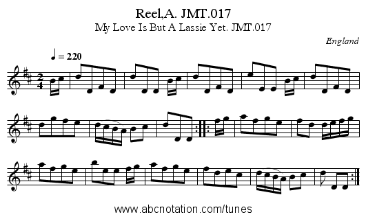 Reel,A. JMT.017 - staff notation