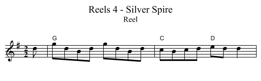 Reels 4 - Silver Spire - staff notation