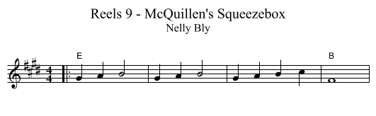 Reels 9 - McQuillen's Squeezebox - staff notation