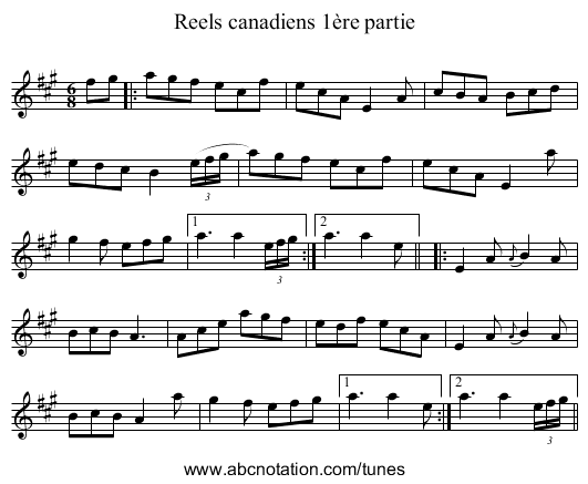 Reels canadiens 1ère partie - staff notation