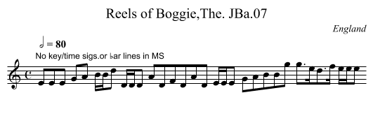 Reels of Boggie,The. JBa.07 - staff notation