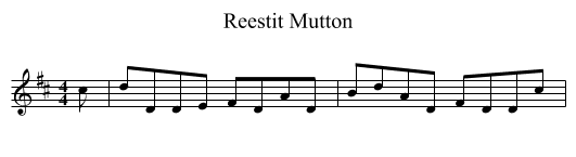 Reestit Mutton - staff notation