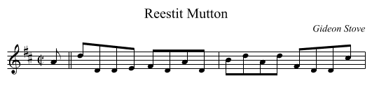Reestit Mutton - staff notation