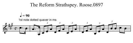 Reform Strathspey. Roose.0897, The - staff notation