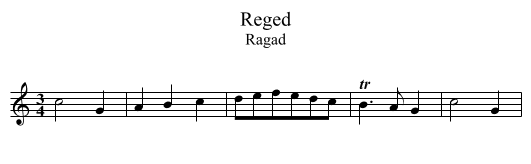 Reged - staff notation