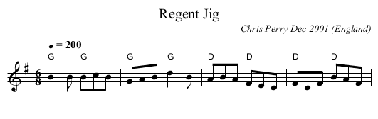 Regent Jig - staff notation
