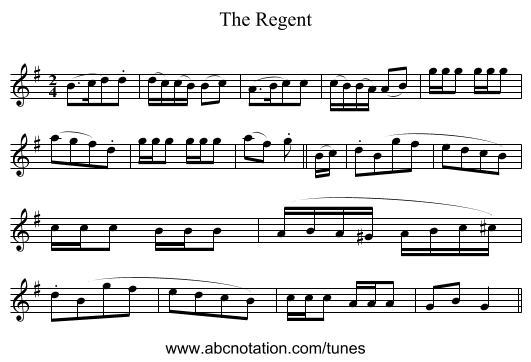 Regent, The - staff notation