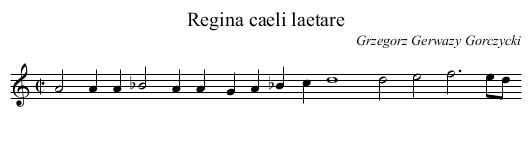 Regina caeli laetare - staff notation