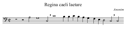 Regina caeli laetare - staff notation