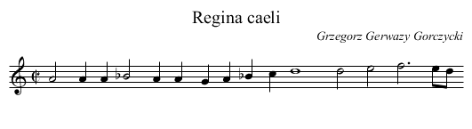 Regina caeli - staff notation