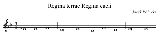 Regina terrae Regina caeli - staff notation