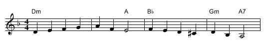 Regndl - staff notation