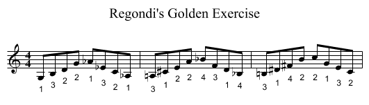 Regondi's Golden Exercise - staff notation