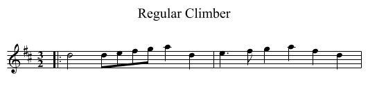 Regular Climber - staff notation