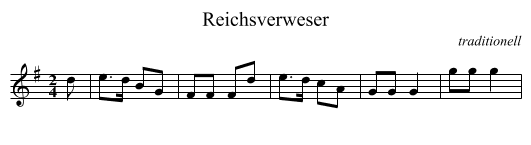 Reichsverweser - staff notation