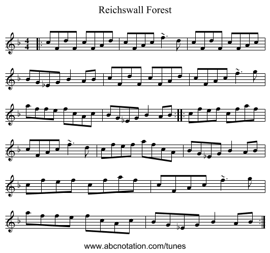 Reichswall Forest - staff notation