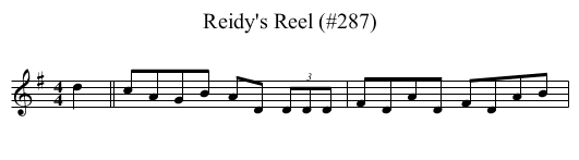 Reidy's Reel (#287) - staff notation