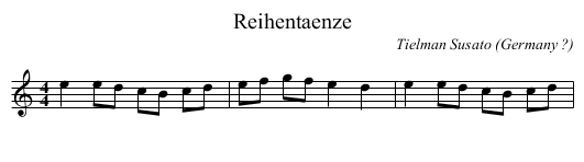 Reihentaenze - staff notation