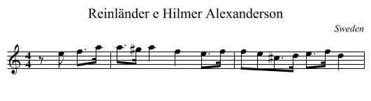Reinländer e Hilmer Alexanderson - staff notation