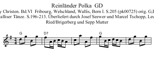 Reinl&auml;nder Polka  GD - staff notation