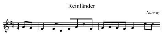 Reinländer - staff notation