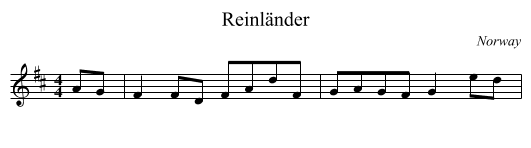 Reinländer - staff notation