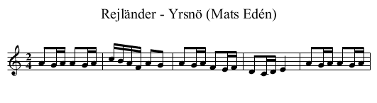 Rejländer - Yrsnö (Mats Edén) - staff notation