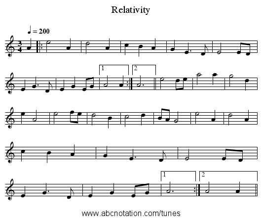 Relativity - staff notation